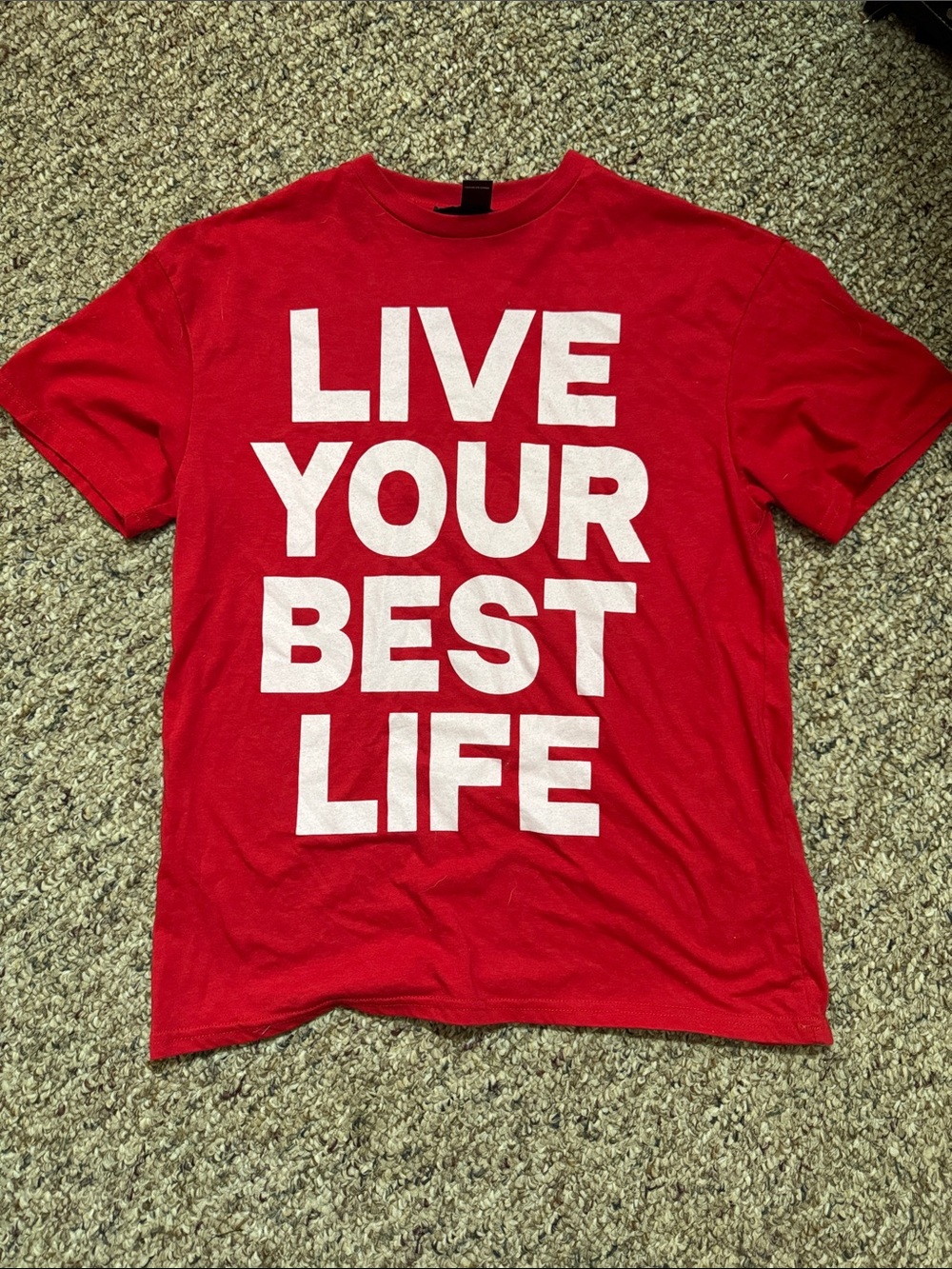 Live Your Best Life Bold Red Graphic Tee